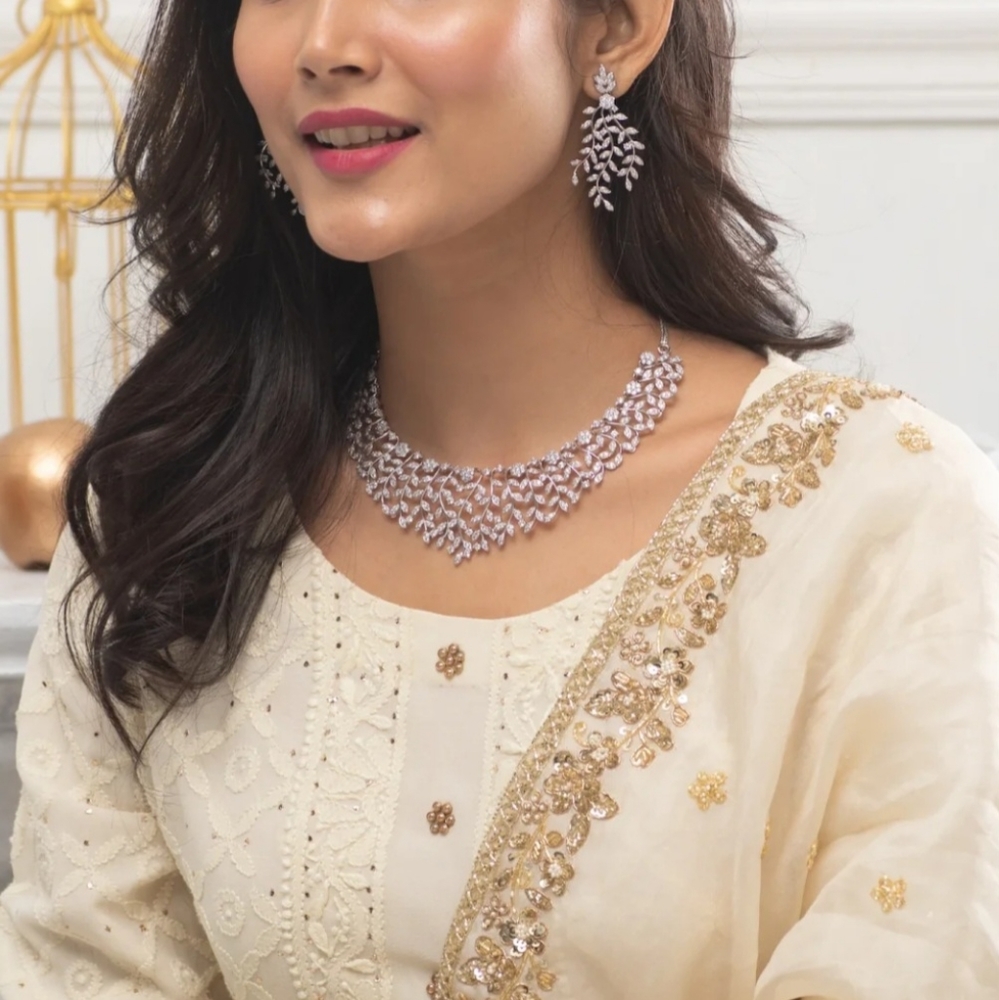 Tarinika Nakshatra CZ Necklace Bollywood Indian necklace set